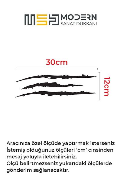 ModernSanatDükkanı Monster Claw Sticker 30*12 cm