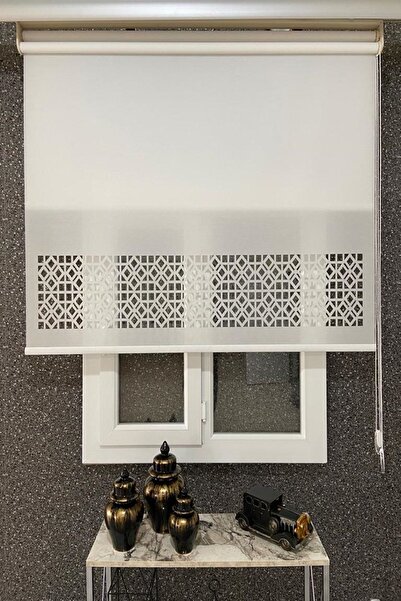 VOLPER MEKANİK Volper Lzr1050 Çift Mekanizmalı Lazer Kesim Tül Ve Stor Perde Kırık Beyaz