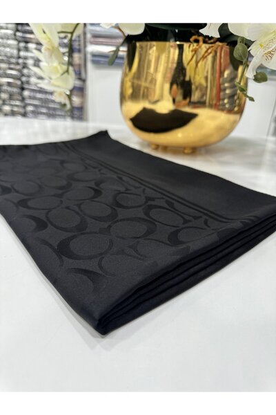 Genel Markalar Coach Pamuk İpeksi Jakar Şal - Siyah