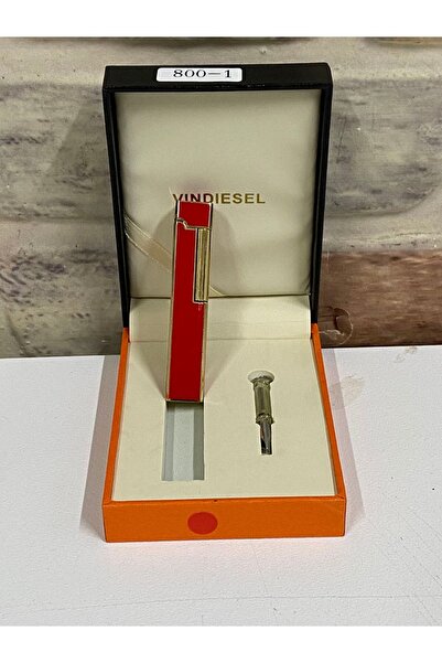 Vindiesel Düz Kımızı Renk Gazlı İnce Model  Kişiye Özel Çakmak