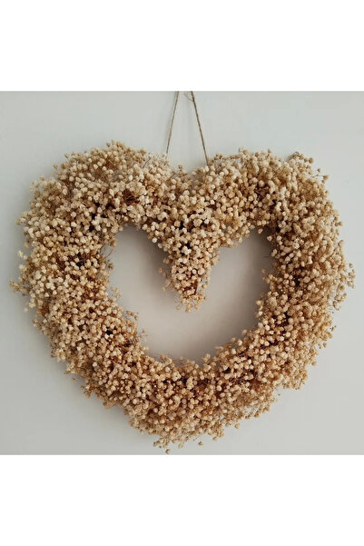 Masal Tasarım Kalp çelenk cipso duvar kapı süsü, bahçe balkon dekorasyon, kapı süsü 27 cm