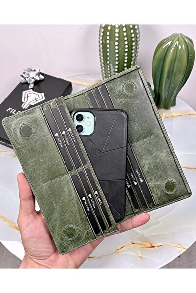 Fil Deri Telefon Bölmeli Cüzdan Mıknatıslı Ve El Bantlı Büyük Paraportföy 2028
