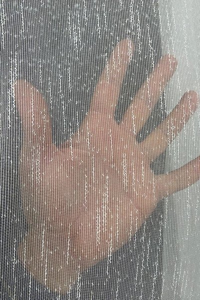 VOLPER MEKANİK Volper Vp507 1stQuality Snowy Floor Slub Tulle Curtain 1/2,5 Pleat Ecru