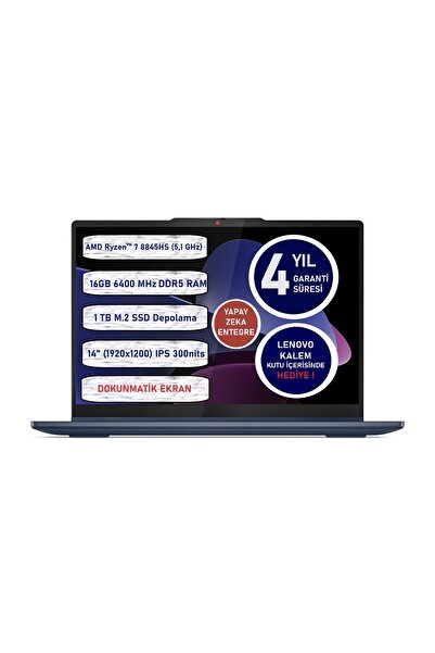 LENOVO Ideapad5 2 In 1 Amd Ryzen™ 7 8845HS 16GB 1tb SSD 14" 83DR0039TR Freedo...