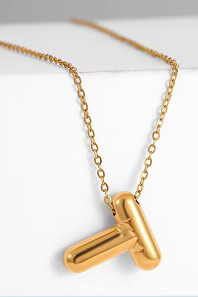 Sortie Aksesuar Gold Color Design Balloon Letter t Necklace