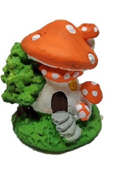 Orange Mushroom Home Terrarium Object Miniature Object Terrarium Materials Terrarium Figure Accessory Flower Pot Ornament