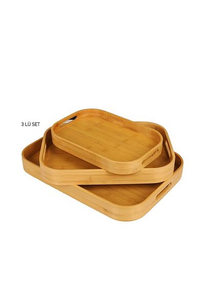 Amentes 3'33-3'6-4'1 Cm 3-Piece Tray Set