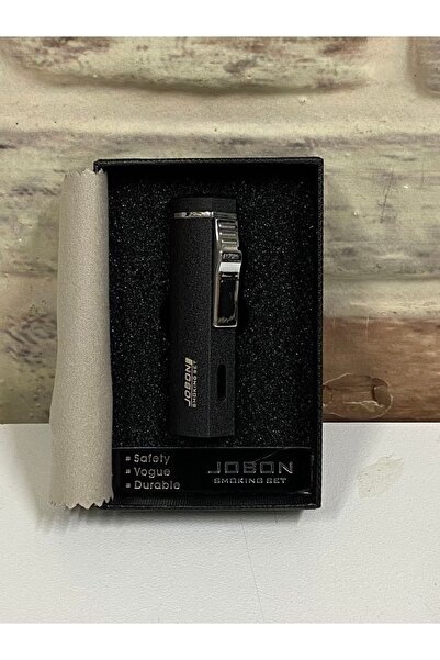 Jobon Gazlı Mat Siyah Renk Özel 3 Ateşlemeli Kişiye Özel Çakmak