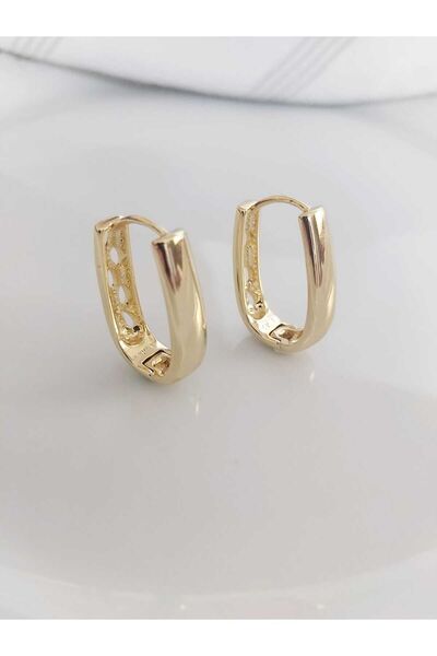 DEVİ fashion حلق ذهبي على شكل حلقة بيضاوية من Xuping مقاس 3 سم