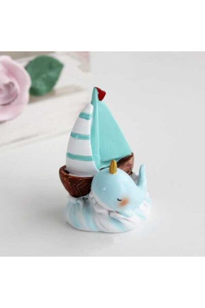 Narval And Boat Terrarium Object Miniature Object Figure Accessory Terrarium Materials