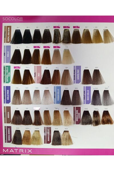 Matrix Socolor Saç Boyası Ana Küllü İnci İrize Mokka Sıcak Dore Kahve Bakır Kızıl Renkler