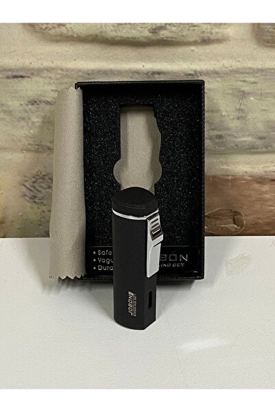 Jobon Gazlı Mat Siyah Renk Özel 3 Ateşlemeli Kişiye Özel Çakmak