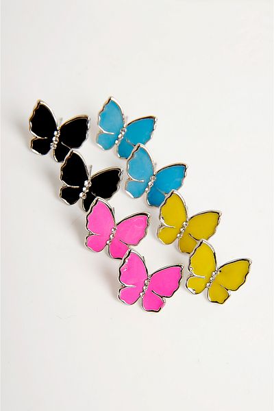 EUROMODA Rengarek Butterfly Earrings Set of 4