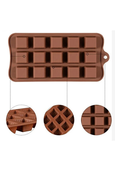 adarya Silikon içi desenli Çikolata Kalıbı kare Çikolata-şeker Kalıbı Silikon...