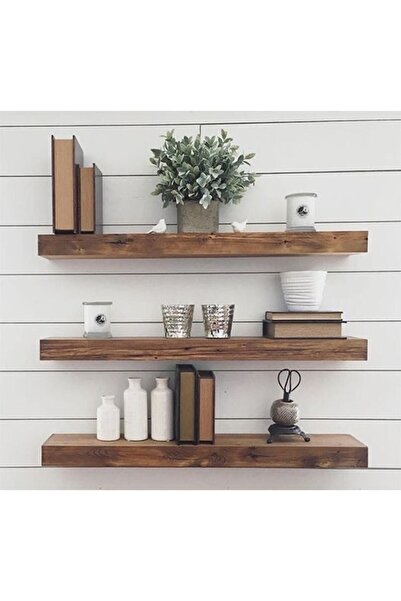 Shopkutuk Ahşap 3’lü Raf Sistemi 70x15cm