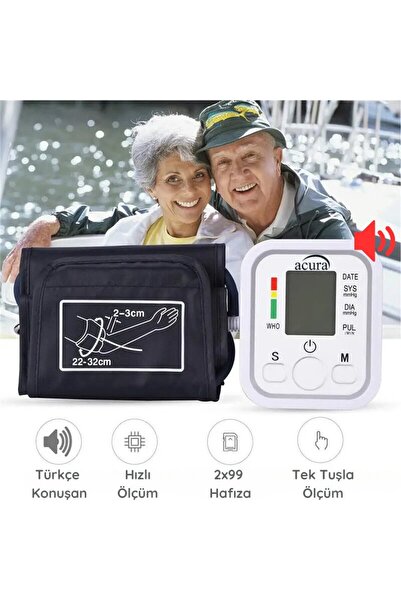 Acura AC-463K Türkçe Konuşan Çift Kullanıcı Özellikli Koldan Tansiyon Aleti P...