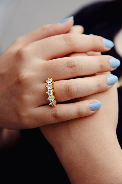 Else Silver Beş Taş Gümüş Yüzük