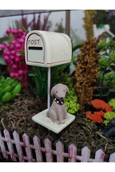 himi teraryum objeleri Köpekli Posta Kutusu Teraryum Obje Saksı Süsleri Minya...