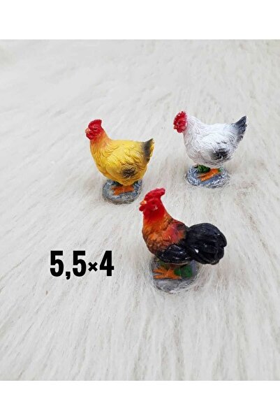 Himi Pasta Süsleri 3'lü Tavuk Ve Horoz Maket Kürdanlı Cupcake Pasta Süsü Doğu...