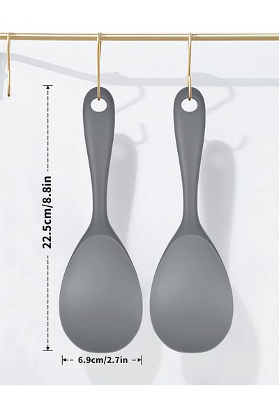 Ekostem Ultra Hard Silicone Rice Spoon - High Temperature Resistant, Fireproof and Non-Stick 1 Piece