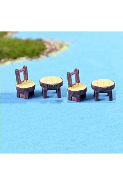 2-Piece Table Chair Terrarium Object Miniature Object Terrarium Accessory Terrarium Ornament