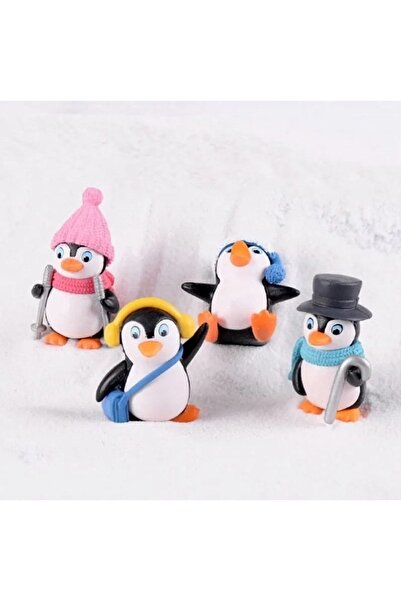 Himi Pasta Süsleri 4'lü Penguen Maket Kürdanlı Cupcake Pasta Süsü Doğum Günü ...
