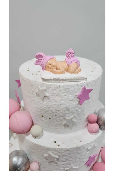 Himi Pasta Süsleri Kız Bebek Maket Kürdanlı Cupcake Pasta Süsü Doğum Günü Süs...