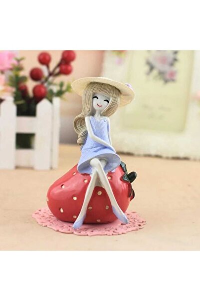 Himi Pasta Süsleri Çilekli Kız Maket Kürdanlı Cupcake Pasta Süsü Doğum Günü S...