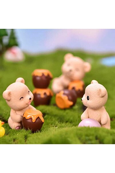 Himi Pasta Süsleri 2'li Ayıcık Minyatür Figür Karakter Oyuncakları Evcilik Oy...