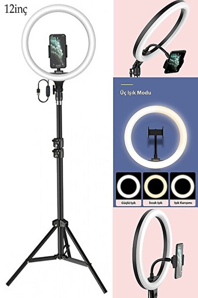 Everest Grup Ring Fill Light Led Işıklı Tripod 12 Inç Halka Youtuber Tiktok M...