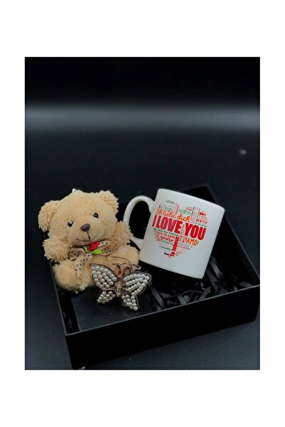 Masalsı Concept το πιο ειδικό δώρο για τον εραστή σας, μπρελόκ από βελούδινο αρκουδάκι lovekupa σε μαύρο κουτί