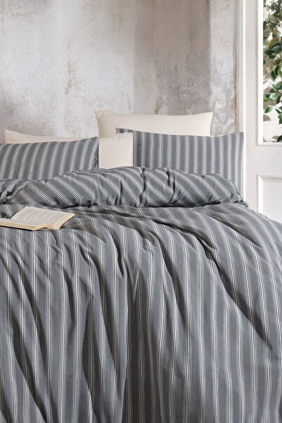 ÇETTEX مجموعة غطاء لحاف من الكتان العضوي المفرد