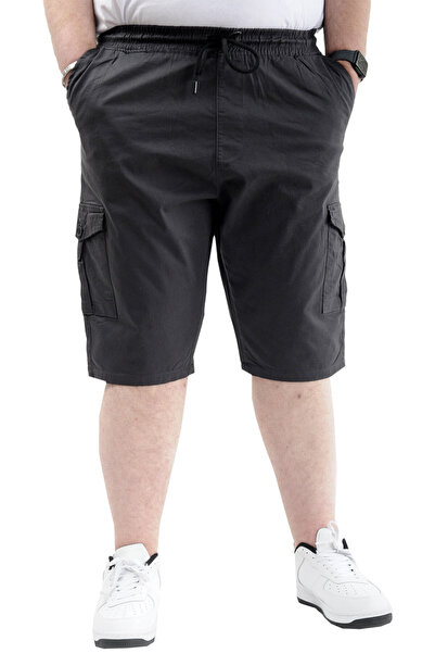 ModeXL Men's Capri - Plus Size, Cargo Pocket, Waist Tie - VALENCIA 21404 Anth...