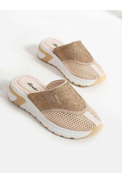 Alemdar Shoes Дамски чехли NICE - Детайл от норка