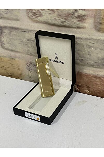 PROMISE Sarı Gold Renk Gazlı İnce Kişiye Özel Çakmak