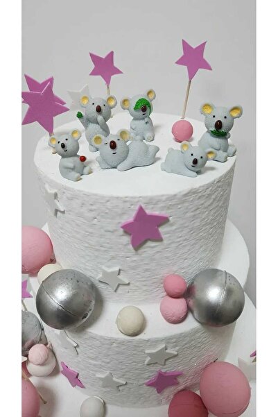 Himi Pasta Süsleri Cute Koala 6 Pieces Model Toothpick Cupcake Cake Decoratio...
