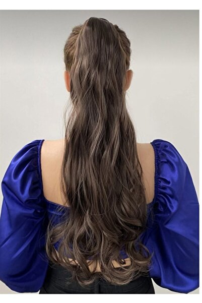 AKOLİFE Καφέ Χρώμα Κυματιστά Μαλλιά Αλογοουράς (Ανθεκτικά στη θερμότητα με ίν...