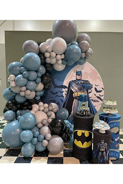 Gold Center Parti Setim^^ Batman Konseptli Balon Seti,Siyah*Mavi Cam*Gri*Retr...