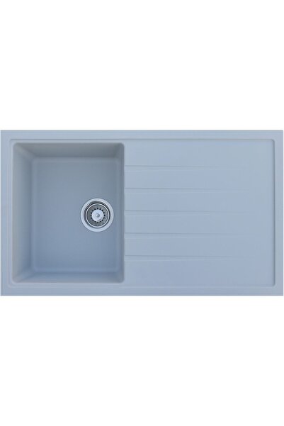 Vinox I I Granit Eviye Gri Tek Göz Damlalıklı Mutfak Evyesi 86x50cm (VX-86)