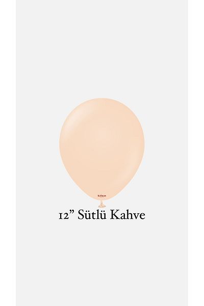 Parti Setim ^^ 12 Inch Milk Brown Colored 10-Piece Balloon Set, 12 Inch Pink Color 10-Piece Balloon