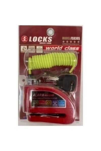 Locks Motor Fs8302 Alarmlı Disk Kilidi Hatırlatma Kablosu Hediyeli 110db