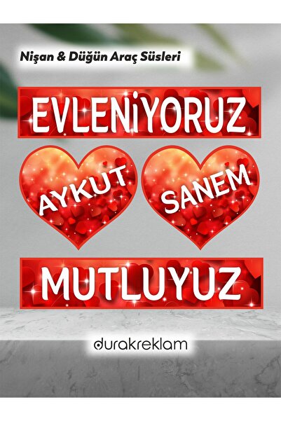 DURAK REKLAM Kişiye Özel Kına - Düğün - Nikah Araç Süsleri - Dekota Üzeri Fol...