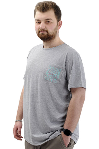 ModeXL Чоловіча футболка - велосипедна горловина, з принтом, кишенями, Grimelanj, Mode XL, великий розмір REFUEL U24053