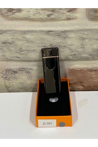 Ne Arasak Siyah Parlak Renk USB Şarjlı Elektrikli Model Kişiye Özel Çakmak