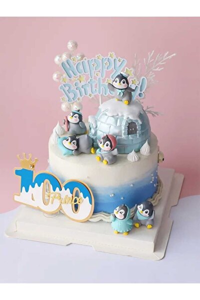 Himi Pasta Süsleri 6'lı Penguen Maket Kürdanlı Cupcake Pasta Süsü Doğum Günü ...