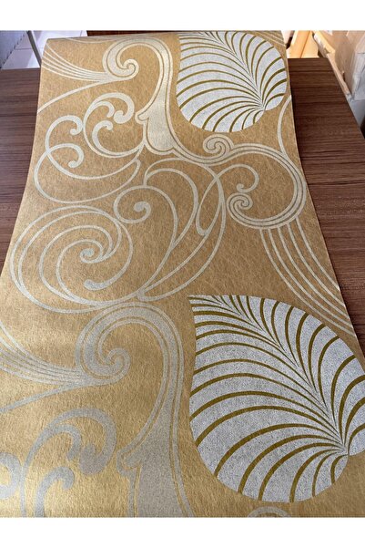 BAŞYAPI DİZAYN Gold Yaprak Desenli Ithal Duvar Kağıdı (5m²)