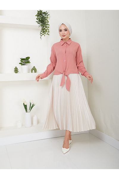 VOLT CLOTHİNG Γυναικείο πουκάμισο Viscose Trend - Tie-Up Fabric