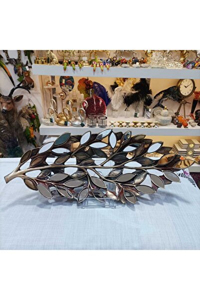 Gold home design Dekoratif Yaprak Aynalı Gondol