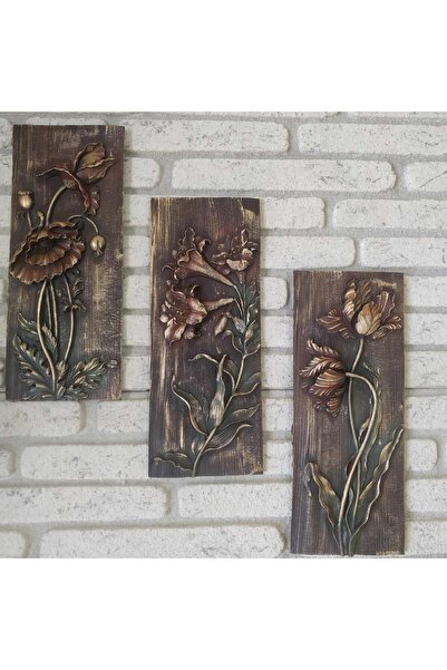 Gold home design 3 Lü Pano Duvar Süsü
