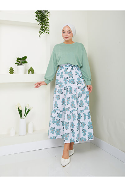 VOLT CLOTHİNG Γυναικείο κοστούμι χιτζάμπ με φλοράλ μοτίβο - COPY